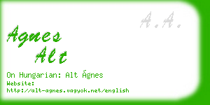 agnes alt business card