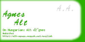 agnes alt business card